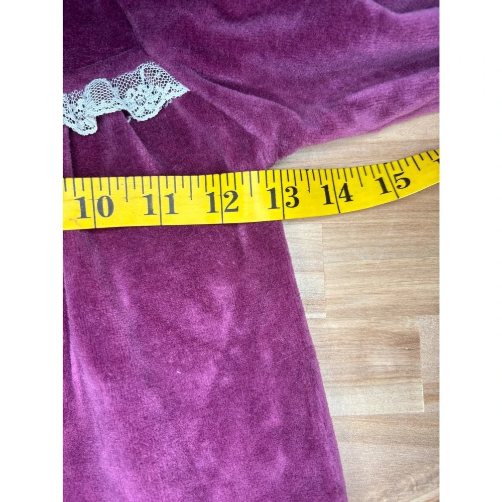 Vintage Health-tex Toddler Girls Plum Purple Velour Lace Trim Dress 3T USA Made